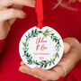 Personalised Couples First Christmas Wreath Decoration, thumbnail 1 of 3