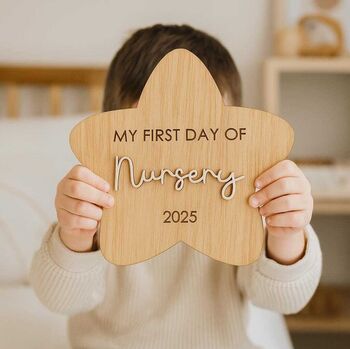 1st Day Of Nursery,Reception Preschool Wooden Star Sign, 6 of 7