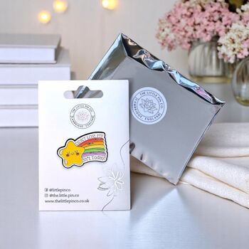 Didn't Lose My Sh*T Today Funny Rainbow Enamel Lapel Pin, 2 of 8