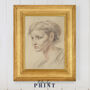 Light Academia Portrait Sketch Print Of A Young Woman, thumbnail 8 of 12