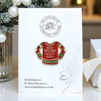 Merry Christmas Ya Filthy Animal Christmas Jumper Pin, 3 of 9