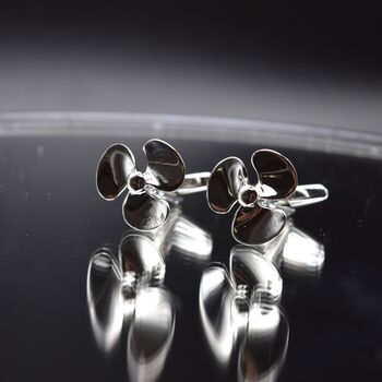 Boat Propeller Cufflinks 316 L Stainless Steel Nautical Gift For Him, 4 of 5