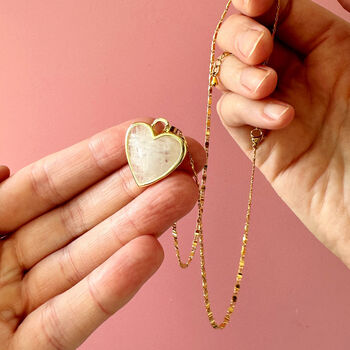 Gemstone Heart Pendant On 14k Gold Filled Chain, 3 of 10