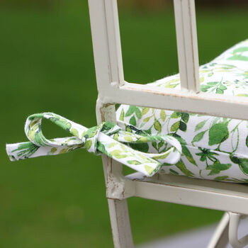 Watercolour Leaves Tie On Seat Pads, 4 of 5