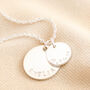 Personalised Sterling Silver Double Disc Charm Necklace, thumbnail 2 of 7