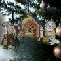 Wooden Dog Nativity Christmas Tree Decorations, thumbnail 5 of 5