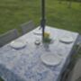 Mediterranean Blue Outdoor Tablecloth With Parasol Hole, thumbnail 4 of 4