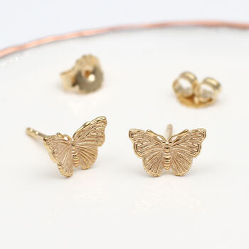 18ct Gold Plated Or Silver Butterfly Stud Earrings, 3 of 7