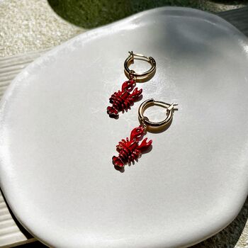 Lobster Gold Hoops, 4 of 4