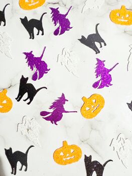 40 X Halloween Confetti, Table Decor, Pumpkin, Ghost, Witch, Cat, 5 of 6