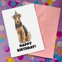 Personalised Airedale Terrier Santa Hat Christmas Card, thumbnail 5 of 12