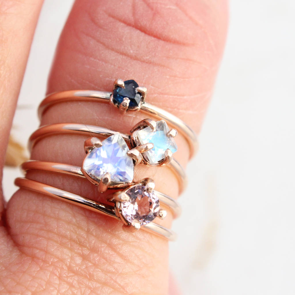 Delfina 9ct Rose Gold Petite Sapphire Boho Ring By Amelia May ...