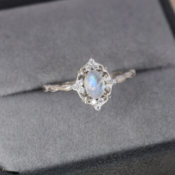 Vintage Inspired Genuine Moonstone Ring, 3 of 11