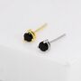 Sterling Silver Tiny Black Diamond Cz Stud Earrings, thumbnail 1 of 12