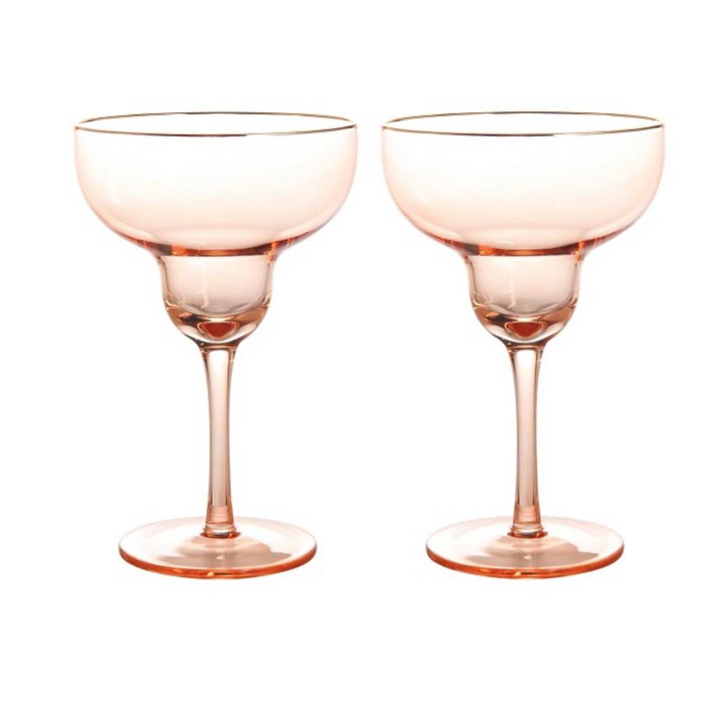 Set Of Two Blush Pink Margarita Glasses By The Best Room