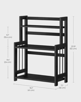 Three Tier Spice Rack Desktop Organizer Bamboo Frame, 11 of 12