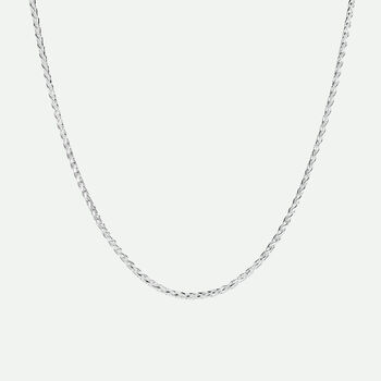 Sterling Silver Wheat Chain Necklace 18 Inch, 3 of 4