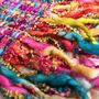 Large Rainbow Hand Loomed Soft Chunky Throw Blanket, thumbnail 2 of 11