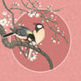 Japandi Bird Art Print – Tits On Cherry Branch, thumbnail 2 of 7