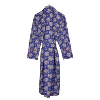 Lightweight Cotton Dressing Gown Gatsby Paisley Blue, 2 of 4