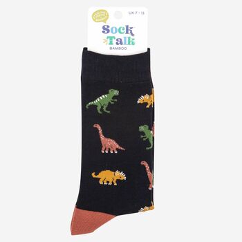 Men's Bamboo Socks Dinosaurs Multicoloured, 4 of 4