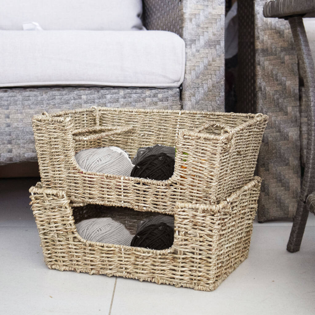 Woven Wicker Stacking Storage Basket, 1 of 10