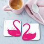 Personalised Swan Heart Coasters Pair, thumbnail 4 of 7