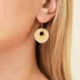 Yellow And White Stripey Circular Earrings, thumbnail 4 of 6