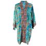 Turquoise And Pink Paisley Viscose Long Summer Jacket, thumbnail 4 of 4