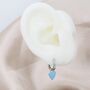 Dangling Enamel Heart Earrings In Sterling Silver, thumbnail 2 of 12