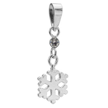 Sterling Silver Snowflake Drop Pendant With Cubic Zirconia, 2 of 5