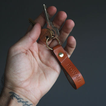 Personalised Leather Key Fob / Key Ring, 5 of 8