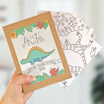 A To Z Dinosaur Colouring In Postcard Set, 2 of 3