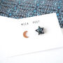 Moon And Star Stud Earrings Gold, Silver And Rose Gold, thumbnail 2 of 4