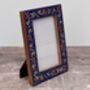 Hand Painted Navy And Gold Patterned Small Photo Frame, thumbnail 1 of 4