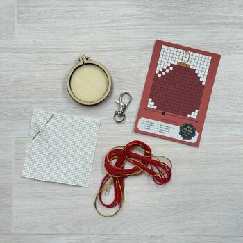 I Love Hanging With You Christmas Mini Matchbox Cross Stitch Kit, 5 of 5