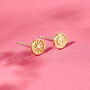 Sun And Moon Gold Plated Stud Earrings, thumbnail 1 of 4