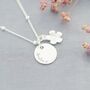 Sterling Silver Flower And Disc Personalised Necklace, thumbnail 6 of 12