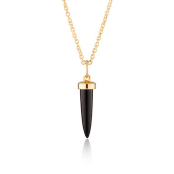 Black Spike Necklace With Slider Clasp, 3 of 8