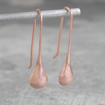 Sterling Silver Molten Teardrop Earrings, 6 of 7