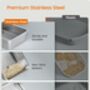 Stainless Steel Cat Litter Box Enclosed Xl, thumbnail 3 of 6