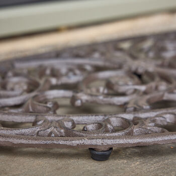 Antique Style Cast Iron Crescent Doormat, 5 of 5