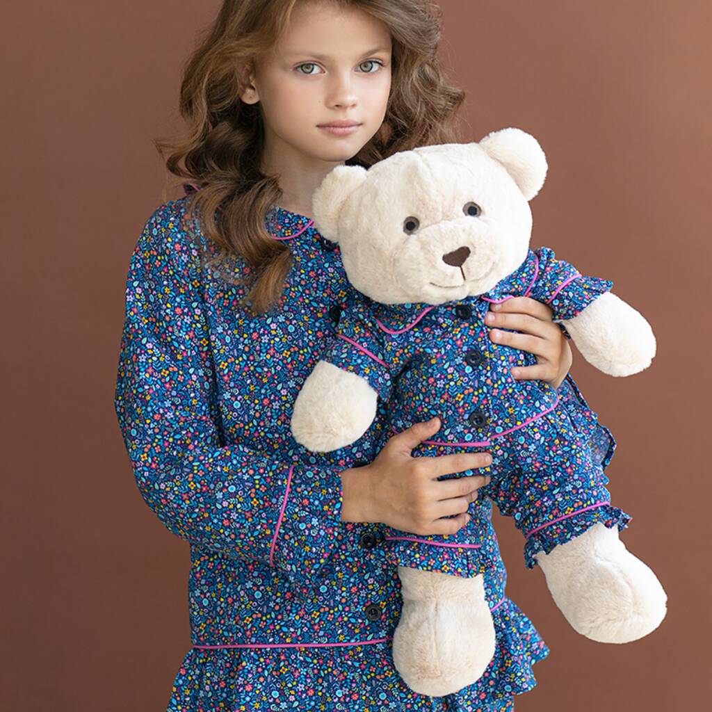 Fiorella Pyjama Set With Matching Teddy Bear Set, 1 of 9