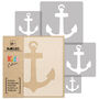 Reusable Plastic Stencils Five Pcs Anchor With Brushes, thumbnail 2 of 5