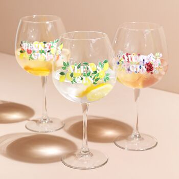 Personalised Floral Balloon Gin Glass, 4 of 4