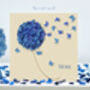 Mom Birthday Butterfly Blue Hydrangea Card, Not 3D, thumbnail 1 of 12