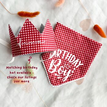 Gingham Birthday Dog Bandana, 7 of 8