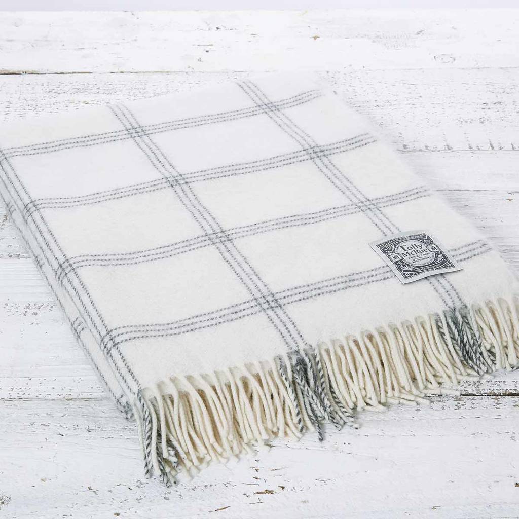 cashmere and alpaca throw collection grey and off white by tolly mcrae