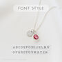 60th Birthday Gift For Her – Sterling Silver Birthstone And Personalised Disc Necklace, thumbnail 3 of 11