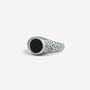 Gold Signet Noir Vintage Style Patterned Band Ring For Men, thumbnail 5 of 12